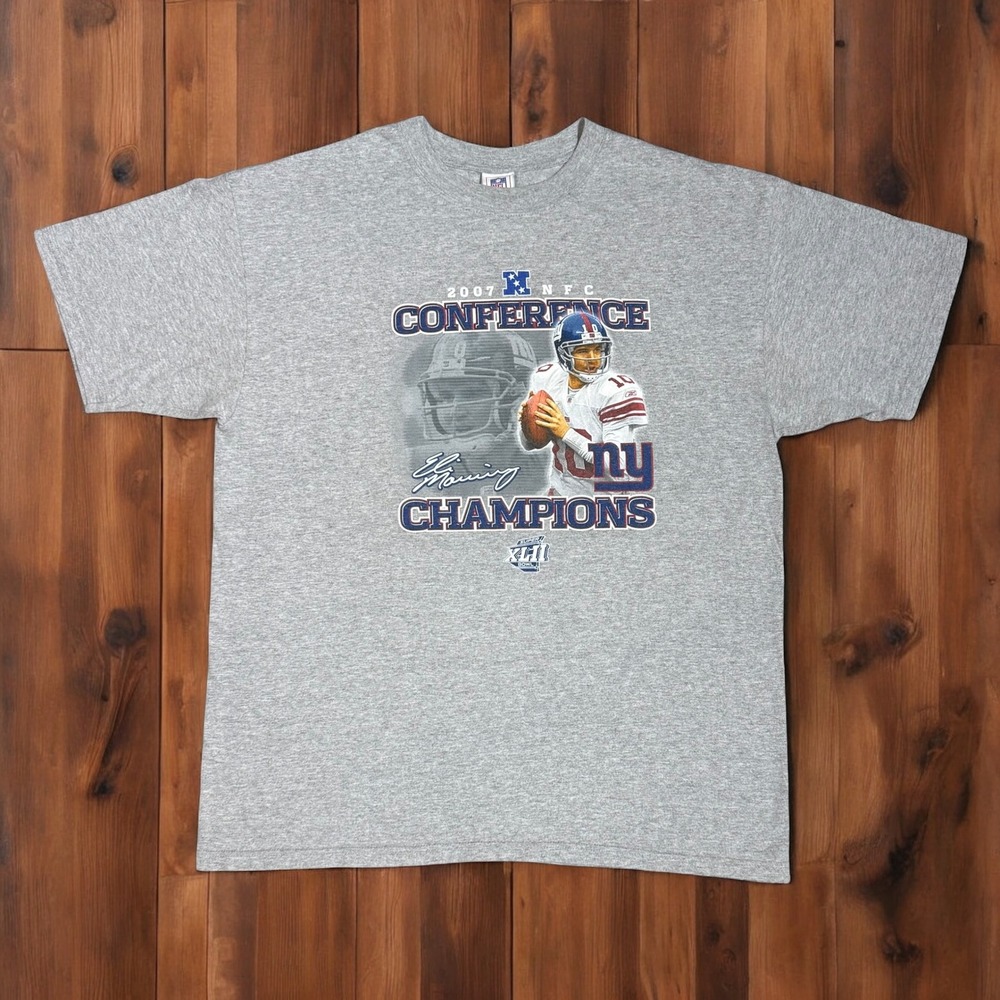 2007 NFC Champions‎ NY Giants Eli Manning T-Shirt Mens XL NFL Players Football